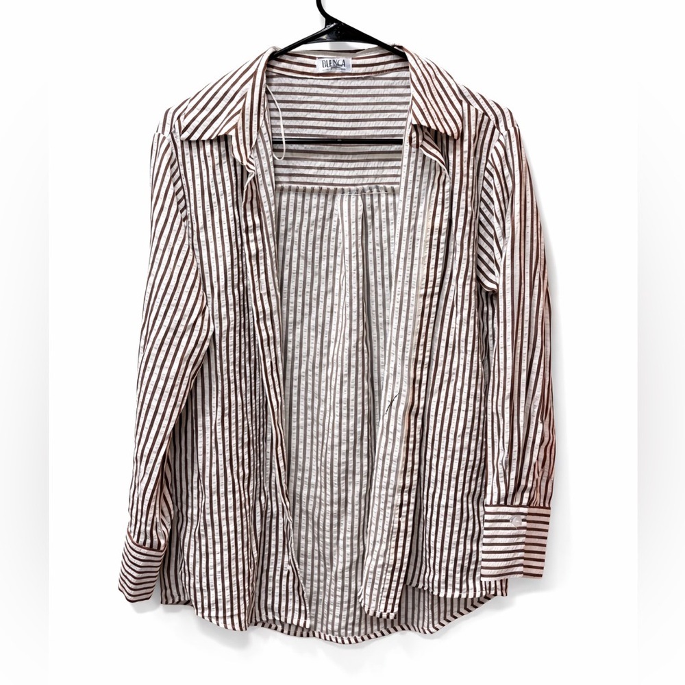 Blenca Striped Button-Down Blouse - image 1